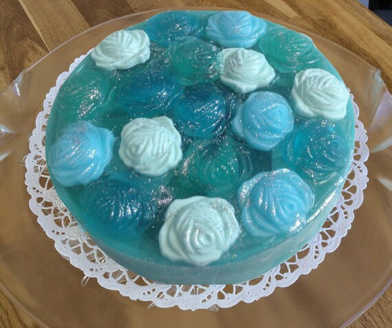 Flowers Wedding Centerpiece Decor idea, Delicate Wedding Table Decor, Art Design Fragrant Display Cake, Ceremony Gift, Pink Aquamarine Decor