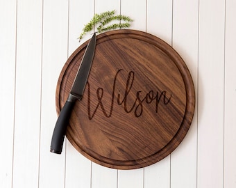 Personalized Cutting Board wedding gift custom cutting board, engraved round cutting board, couple cutting board - Floral wedding 029
