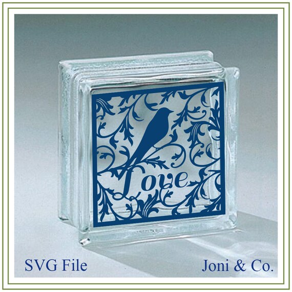 Download Love Bird Glass Block svg Wedding svg Glass Block Design