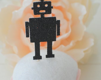 Robot cupcake topper, robot party