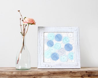 Blue Mandala Art - Mandala Art - Mandala Wall Art - Bohemian Art - Hand Drawn Mandala - Meditative Wall Art - Meditation Art - Original