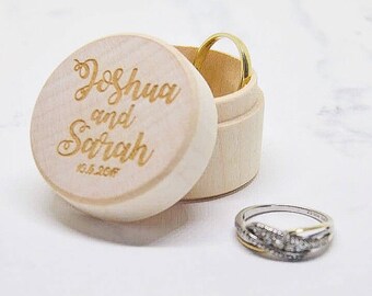 Wedding Ring Box - Ring Bearer Box - Engagement Ring Box - Rustic Ring Box - Proposal Ring Box - Personalized Ring Holder - Ring Holder