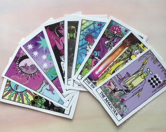 Tarot Card stickers, Set of 10, Major Arcana Rider Waite remake