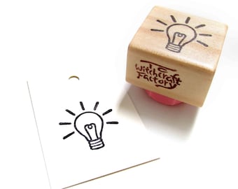 Good Idea Light Bulb, Hand Carved Rubber Stamp