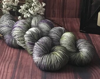 Hand Dyed Yarn, Sock Yarn, Indie Dyed Yarn, Merino Wool Yarn - Outlander Inspired Thistle on Simple Sock