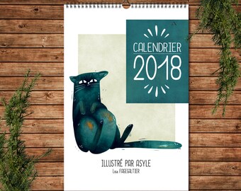 Illustrated wall calendar 2018! / Calendrier mural 2018 illustré! (Fr et Eng)