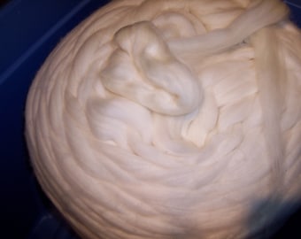 Wool roving/ White Corriedale Wool Top 8 ounces