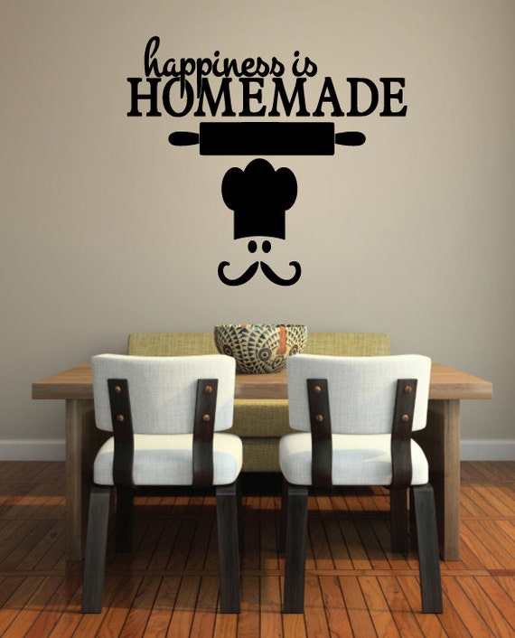 Items similar to Happiness is Homemade Kitchen Wall DECAL, Kitchen Wall