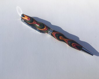 Handmade Rainbow Oasis Wood Pen