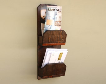 Rustic Mail Organizer | Wall Mail Holder | Letter Holder Organizer