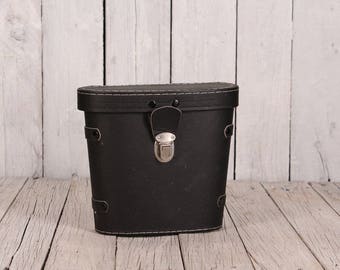 Binocular case, Leather binocular case, Black binocular case, Spy glasses case, Black case, Hard case, Field case, Travel binocular bag