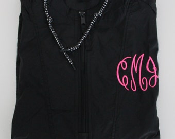 Monogrammed Rain Jacket, Monogrammed Quarter Zip Rain Jacket Pullover, Monogrammed Rain Coat, Packable Jacket, Monogrammed Packable Jacket