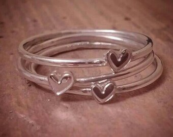 Cute heart stacking rings