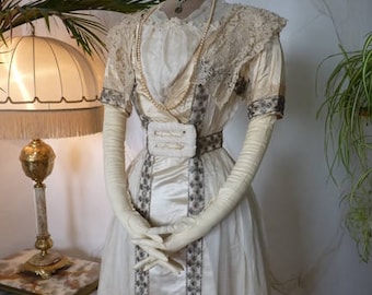 1913 Gala Dress, antique Dress, Wedding gown, Antique Gown, Mother of the Bride Dress, worn at the wedding Nov. 15, 1913