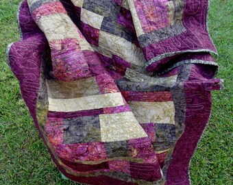 Batik Jewel Tones Lap Quilt - Quiltsy Handmade
