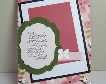 Leave the Rest to God Handmade Greeting Card