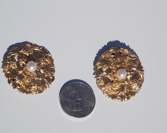 Vintage Bluette of France Faux Pearl Shoe Clips