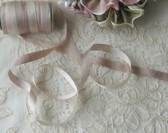 Hand Dyed Silk Ribbon (7mm) 1/4 inch - 3 yards - Ribbonwork, Embroidery, Sewing, Crafts