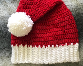 Crochet Santa Hat, Santa Hat, Christmas Hat