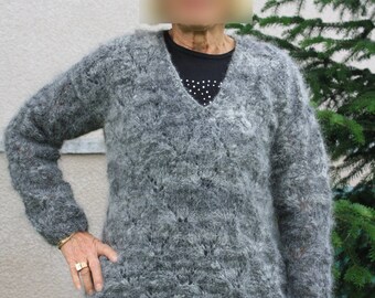 women's hand knitted mohair wool sweater