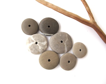 Beach Stone Donut Beads Centre Drilled Rocks Mediterranean Pebble Beads Diy Jewelry River Stone Cairn COOL WHEELS 19-28 mm