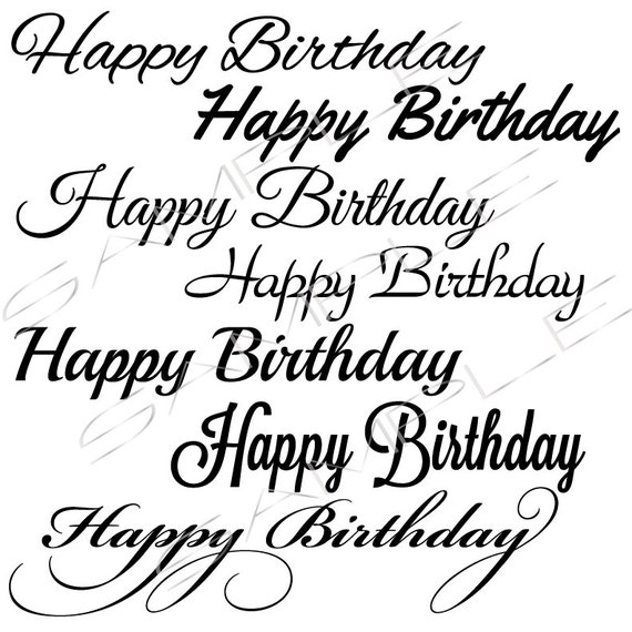 Download Happy Birthday in a variety of fonts SVG cut file for