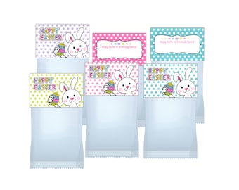 Easter Bunny Treat Bag Toppers Printable Digital file