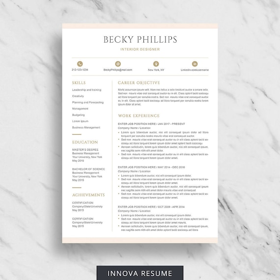 modern resume template for word clean resume design two