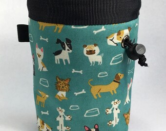 Chalk bag, Dogs, Climbing Chalk Bag, Chalk bag Climbing, Rock Climbing Chalk bag, Chalkbag, Climbing Gear, Dog Chalk bag, Puppies, Teal