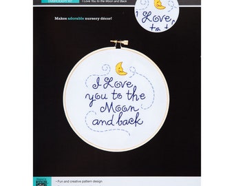 I Love You To The Moon And Back Embroidery Kit