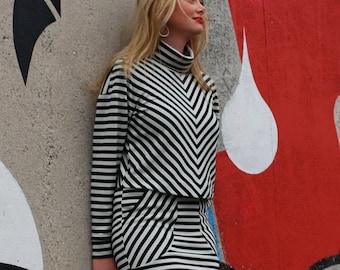Black and white striped sweater