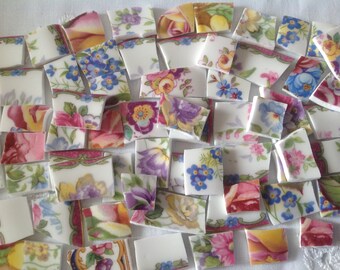Broken China mosaic tiles~~Handcut Tile~~SuMMeR PARTy~~Set# 1