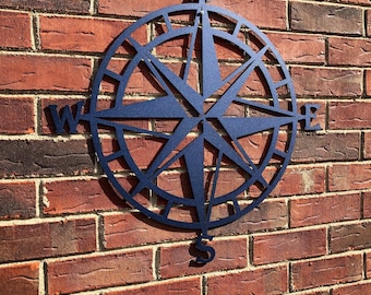 Metal Compass Rose Nautical Wall Art- Metal Wall Art/ Wall Hanging | Compass | Over 100 color choices
