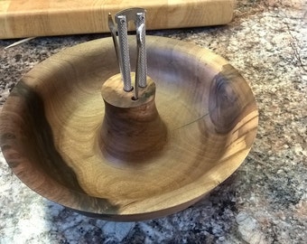 Black and English Walnut Nut Bowl