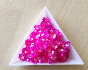 Glitter / floral Bowl "fandango pink iridescent" 6 mm in bulk