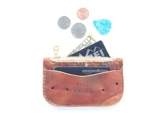Zip Wallet - Baseball Glove Leather