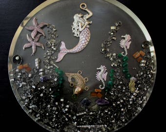 Beautiful Mermaid Under The Sea Orgone Charging Plate