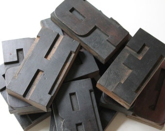4.5" Letterpress Wood Block Letters, sold individually, Vintage Large Wooden Letterpress Letters