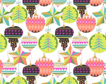 All is Bright Christmas Holiday Fabric Adorn Tree Ornaments