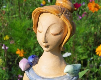 Ceramic sculpture, garden sculpture, ceramic figure Kira