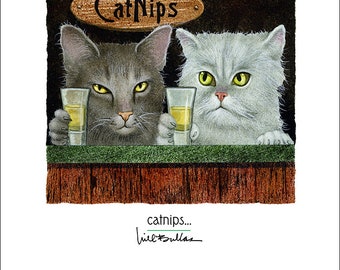 Will Bullas / art print / catnips... / humor / animals / cats