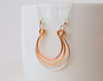 Luck Comes in Threes. Necklace. Handcrafted. Artisan.