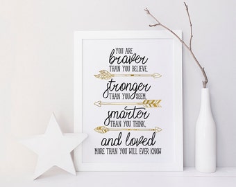braver stronger smarter art print
