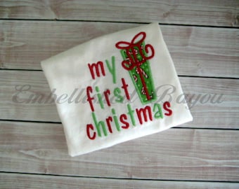 My First Christmas Onesie with Applique Gift, Present