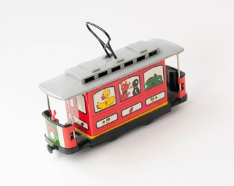 Vintage cable car Old children toys Tramcar Toddler toys for boy Streetcar Trolley car Collectable toys Vintage home decor Toys for boys