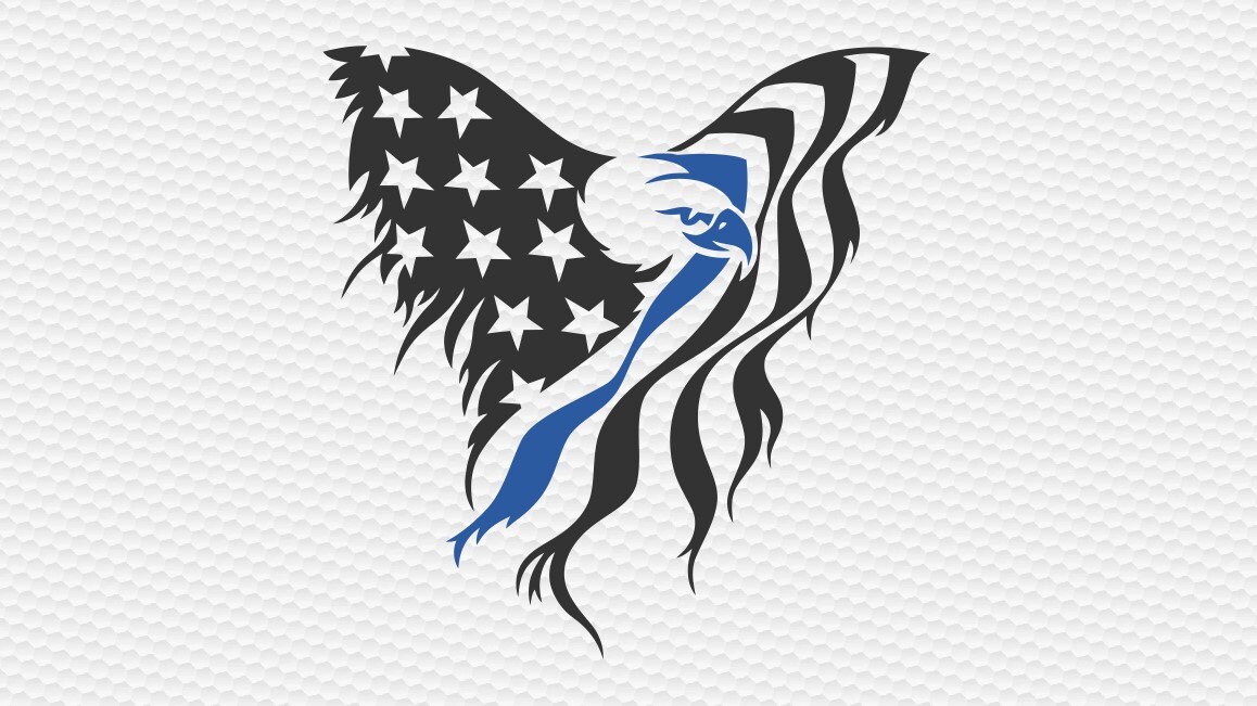 Download American eagle flag thin blue line svg Clipart Cut Files
