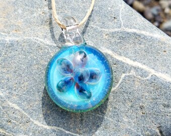 Glass Flower Implosion Pendant