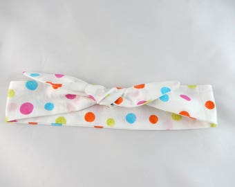 Colorful dot tie headband
