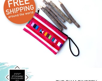 Twig pencils in a handmade pencil bag