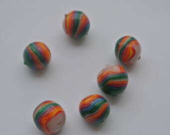set five bead polymer clay